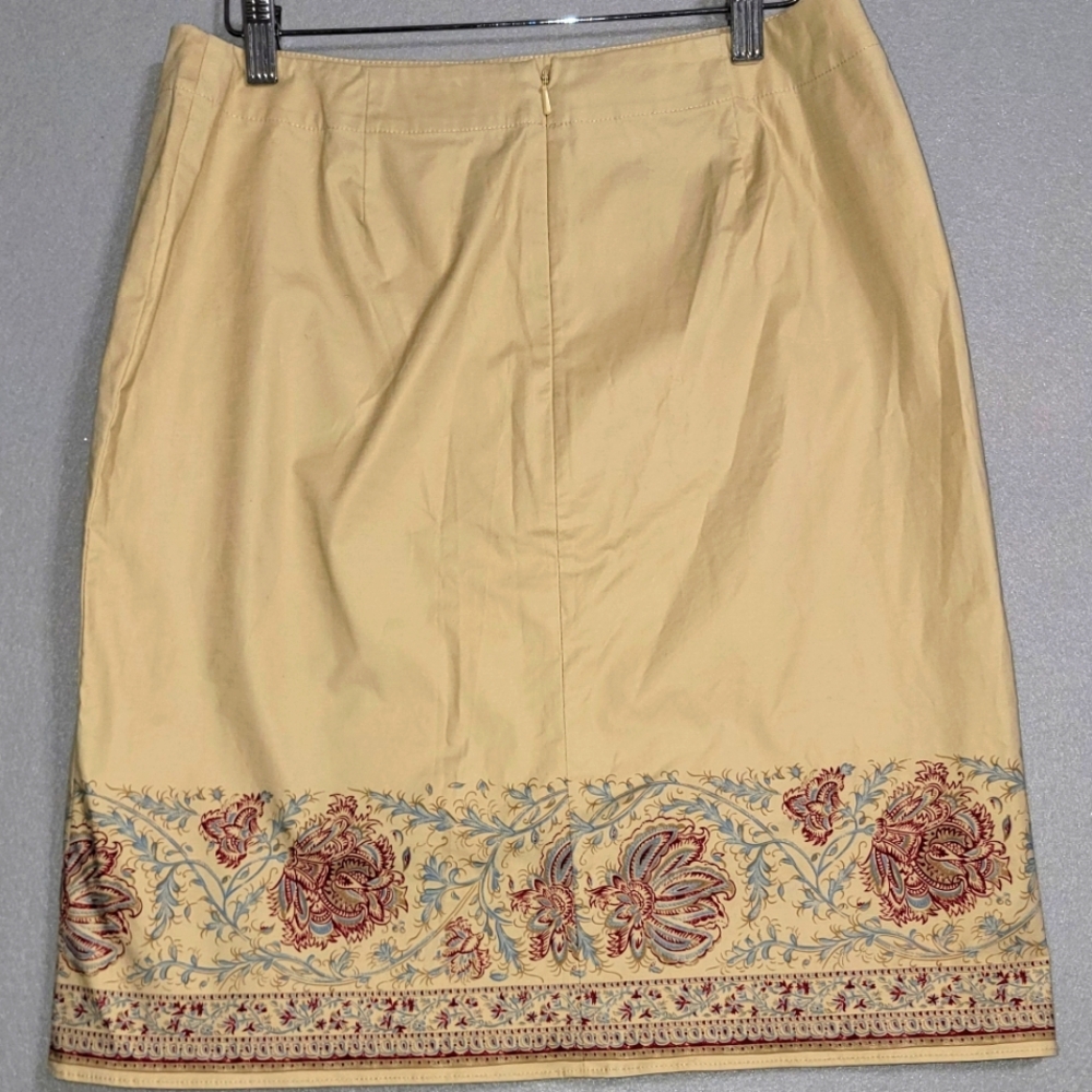 Ann Taylor A-line ‎ Khaki Skirt With Floral Bottom Size 6 NWT - Picture 5 of 6